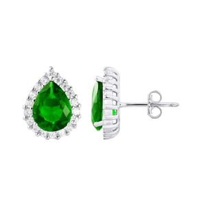 Oorbellen "smaragdgroene kleuren" Crystal peer en verstelbare zirkoniumoxiden 925 - Paleis