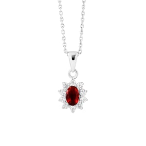 Ketting "Ruby" zilveren sieraden 925 - Kate