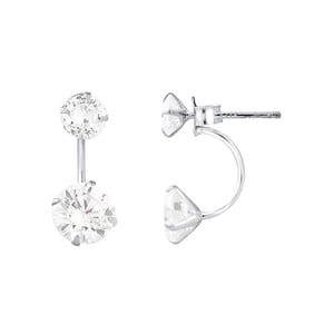 Duo oorbellen, zirkoniumoxiden en 925 zilver - Brilliance
