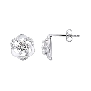 Oorbellen Bloemoxides Zirkonium en Silver 925 - Rosette