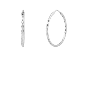 Diamond Creoles Diameter 3,5 cm Zilver 925 - Zon