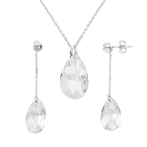 Ketting Set en Oorbellen Swarovski Silver Crystal 925