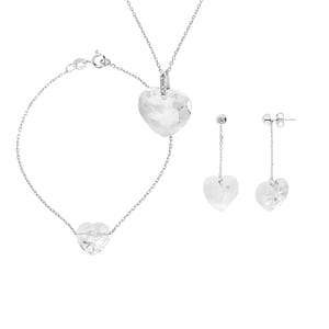 DIADEMA - Set Swarovski Hjärta - Halsband, Armband, Örhängen - Love Jewelry Collection