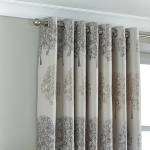 Oakdale Tree Motif Eyelet Curtains in Silver