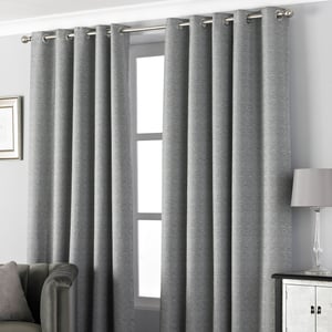 Pendleton Textured Jacquard Eyelet Curtains in Graphite
