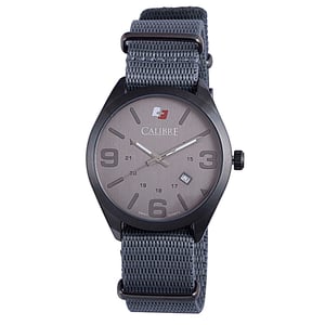 Calibre Men's Trooper Swiss Made Movement Watch Grey Canvas Strap Grey Dial