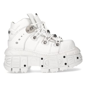 New Rock Unisex wit lederen gotische punklaarzen - M-TANK106-C1