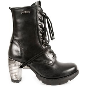 New Rock dames zwart lederen gotische traillaarzen - TR001-S1