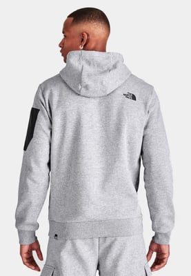 The North Face Logo Woven Pocket Hoodie in Lichtgrijs