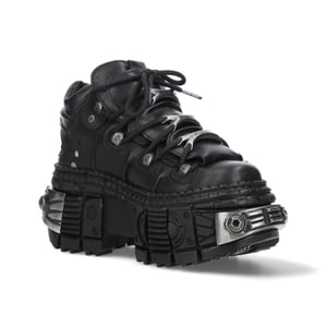 New Rock lederen platform enkellaarzen-WALL106-S10