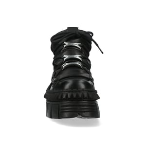 New Rock Svart läder Ankel Goth Boots-WALL106-S13