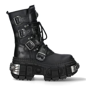 New Rock Mid-Calf Leather Platform Boots-WALL373-S3