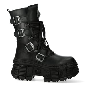 New Rock halfhoge leren Goth-laarzen-WALL373-S5