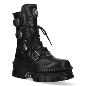New Rock - Mid-Calf läderstövlar med plattform - WALL373-S6