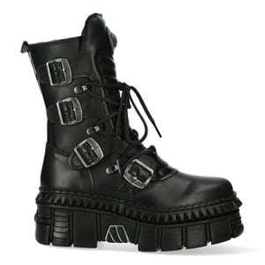 New Rock - Mid-Calf läderstövlar med plattform - WALL373-S6