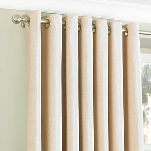 Wellesley Velvet Feel Eyelet Curtains in Natural