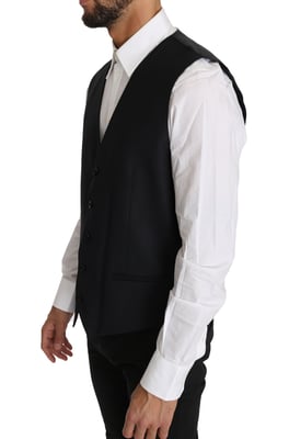 Dolce & Gabbana Grijs Wollen Zijden Waistcoat Vest voor heren