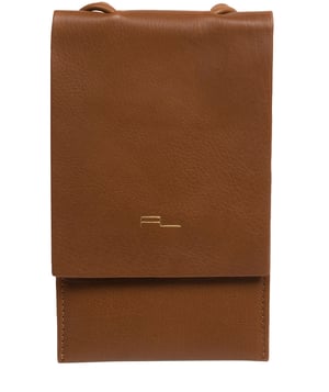 'Rina' Chestnut Nappa Leather Cross Body Phone Bag