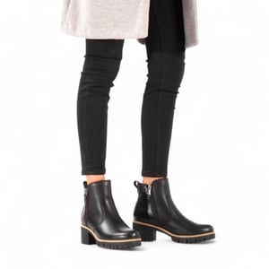 Panama Jack Women's Black Trav B2 Leather Ankle Boots