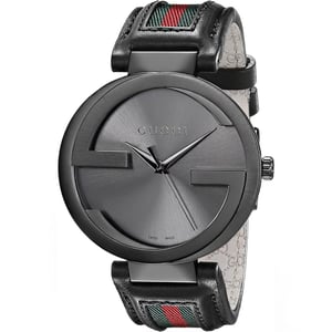 Gucci YA133206 In elkaar grijpende 42mm Rood en Groen Patroon Strap Unisex horloge