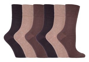 Ladies 6 pack non elastic diabetic socks with hand linked toe seams
