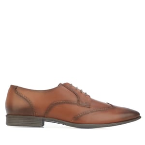 Men's Lambretta Blair Leather Wing Tip Shoes in Tan