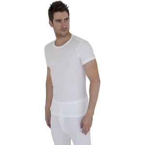 Floso Heren Thermisch Ondergoed Korte Mouwen Vest Top (Viscose Premium Range) (Wit)