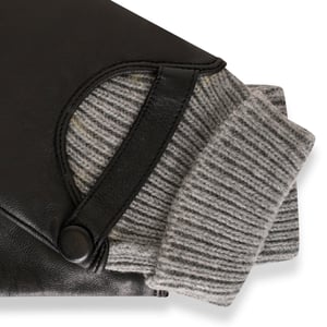 Barneys Originals Real Leather Gloves with Grey Knit Cuff