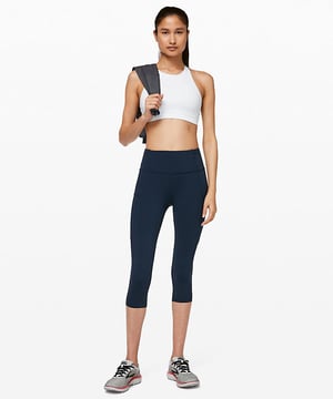 Lululemon True Navy Fast and Free HR Nulux Crop 19" Legging