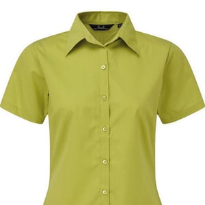 Premier Popeline blouse met korte mouwen / Gewoon werkoverhemd (Kalk)
