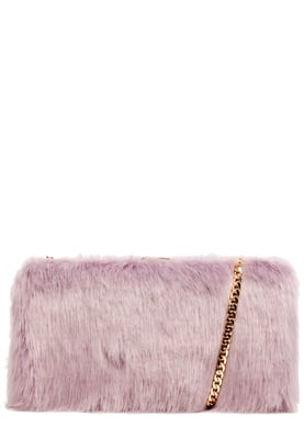 Faux Fur Clutch Bag & Chain