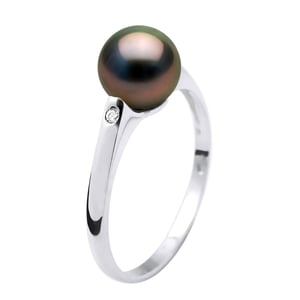 DIADEMA - Ring - Diamonds - Tahitian Pearl - White Gold