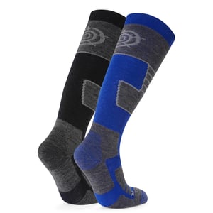 Linz 2 Pack Mens Ski Socks Black/Royal Blue