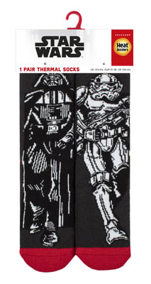 Kids Star Wars Socks | Heat Holders Lite | Winter Novelty Socks for Boys - Darth & Stormtrooper