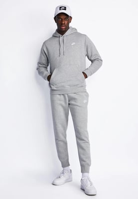 Nike Mens Club Pullover Hoodie Tracksuit in Grey