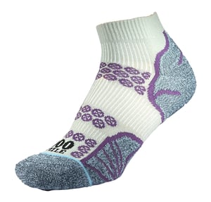 1000 Mile - Ladies Lite Anklet Double Layer Running Socks - Silver / Purple