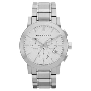 Burberry BU9350 Large Check herrklocka med armband i rostfritt stål