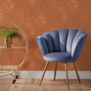 Kindred Abstract Faces Printed Wallpaper