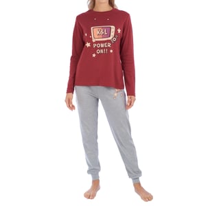 KLP1 women's long-sleeved winter pajamas
