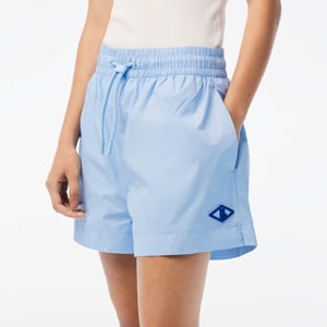 Women's Lacoste Monogram Print Shorts in Light Blue
