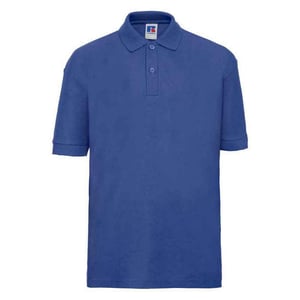 Russell Poloshirt van katoen voor kinderen (Helder Koningsblauw)