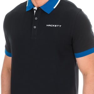 Men's short-sleeved polo shirt with contrast lapel collar HMX1005D