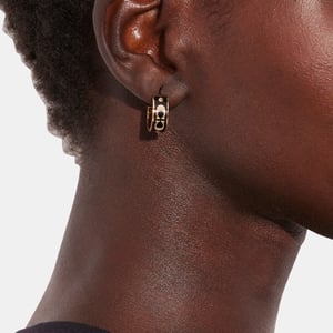 Kissing C Small Enamel Huggie Earrings