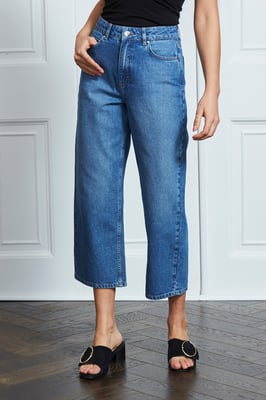 Mid Blue Denim Culotte Jeans