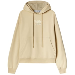 Off-White Script Logo Opposite Over Skate Fit Beige Hoodie