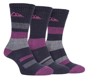 3 Pairs Ladies Anti Blister Cotton Hiking Socks with Padded Sole