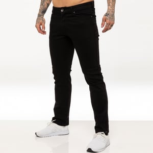 Kruze Mens Straight Leg Stretch Jeans