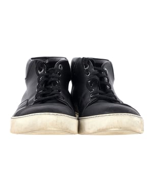 Lanvin Mid-Top Sneakers in Black Leather