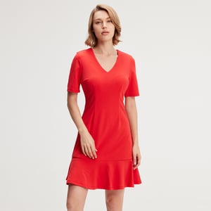 Minimalistische trapeze jerseyjurk