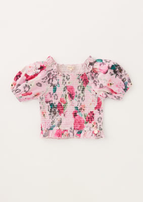Erica Floral Shirred Top